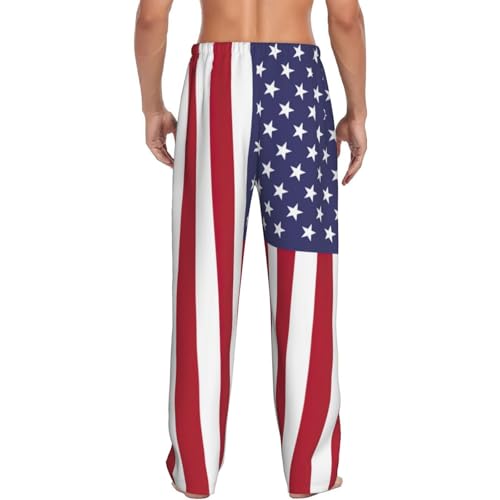 American flag print Mens Sleepwear Pajamas Pants with Pockets Soft Sleep Lounge Bottoms Sleep Pj Bottoms for Men3
