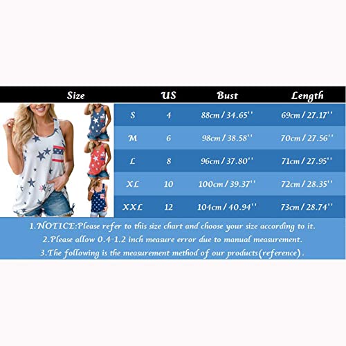 4Th Of July Tops For Women Womens American Flag Tank Tops 4Th Of July Loose Sleeveless Stars Stripes Patriotic T Shirt American Flag Tank Blue #TOP4