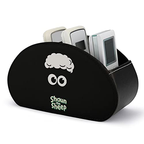 リモコンラック ひつじのショーン 羊 リモコンラッククス リモコンスタンド リモコン立て 半円形 PUレザー 文房具 5格仕切り おしゃれ 卓上小物 収納スタンド 多機能 収納ボックス コスメボックス 小物収納 小物入れ