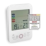 Fackelmann digitales Thermometer mit präzisem Feuchtigkeitsmessgerät & programmierbarer Schimmelwarnfunktion Tecno, inklusive Trendanzeige