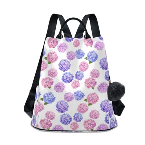 Sac à dos femme fleuri hortensia pastel pour soulager vos épaules au quotidien