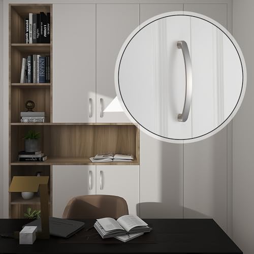 Image of 2 Pack Cabinet Pulls Brushed 5.04 Inch Drawer Pulls Aluminum Alloy Arch Kitchen Cabinet Handle and Pulls Cabinet Hardware for Dresser Cupboard Wardrobe Bathroom Kitchen