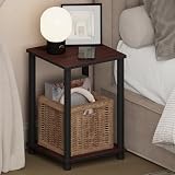 ALMACENAMIENTO ABIERTO DE DOS NIVELES: Esta mesa lateral combina una superficie superior con un estante inferior para que los artículos diarios permanezcan ordenados y sean más fáciles de alcanzar en la mesa de noche. La mesa auxiliar puede sostener una lámpara, teléfono, libros, cesta y caja pequeña entre los dos niveles, ayudando a que el almacenamiento abierto mantenga los esenciales visibles en lugar de guardados detrás de puertas o cajones