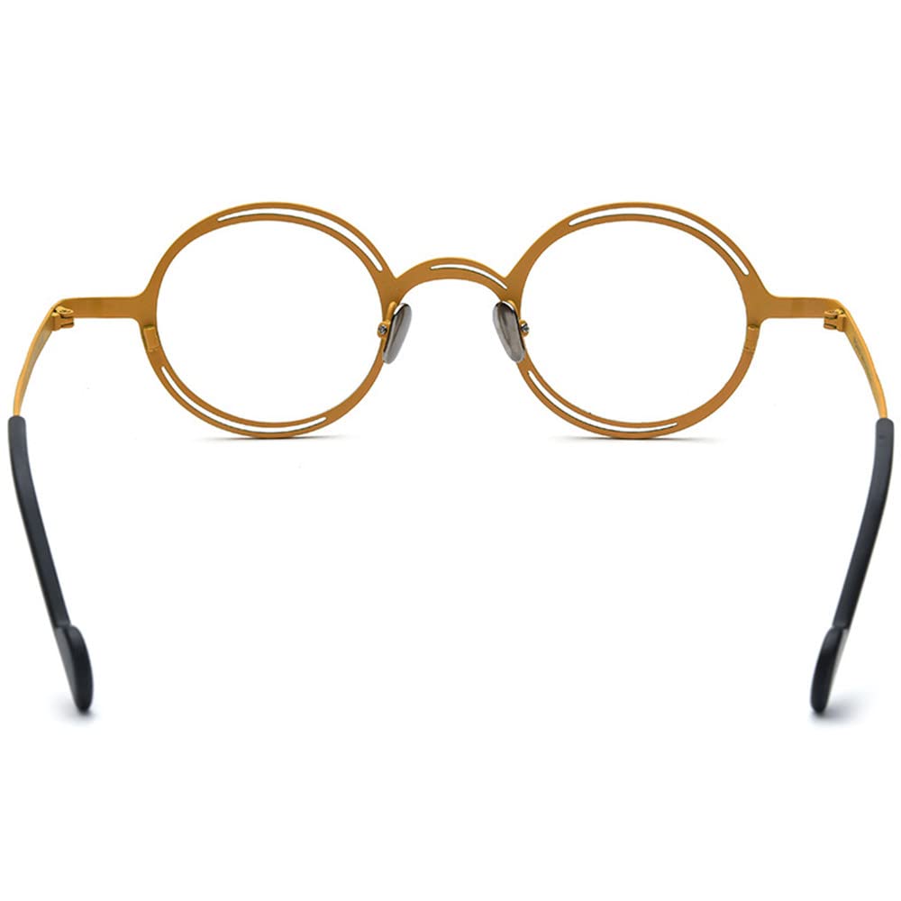 Super lekkie czyste dwukolorowe okulary ze stopu tytanu męskie Retro okrągłe oprawki do okularów damskie