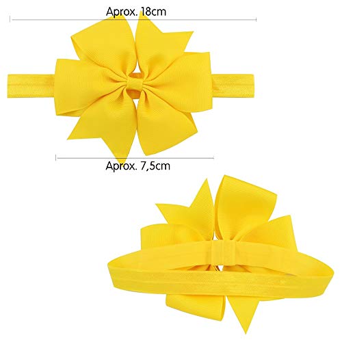 8 Un. Faixa De Cabelo Com Laço Para Bebês Fita De Gorgurão