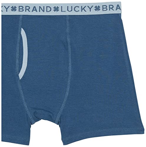 Lucky Brand Boys' Boxer Brief (2-Pack) Underwear, Dark Denim Lucky Stripe/Solid, 12-14 #TOP1