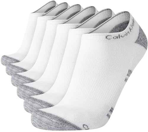 Calvin Klein Men's Cushion No Show Socks - 6 Pack (One Size, White Assorted)