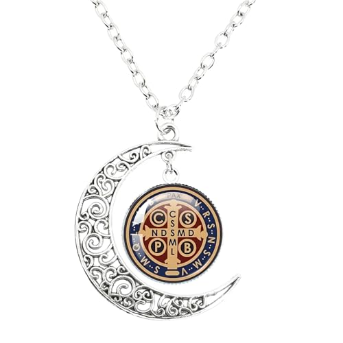 925 Sterling Silver saint benedict necklace Luminous Saint Benedict Medallion Catholic Moon Necklace San Benito Pendant Jewelry medalla de san benito de plata medals medal3
