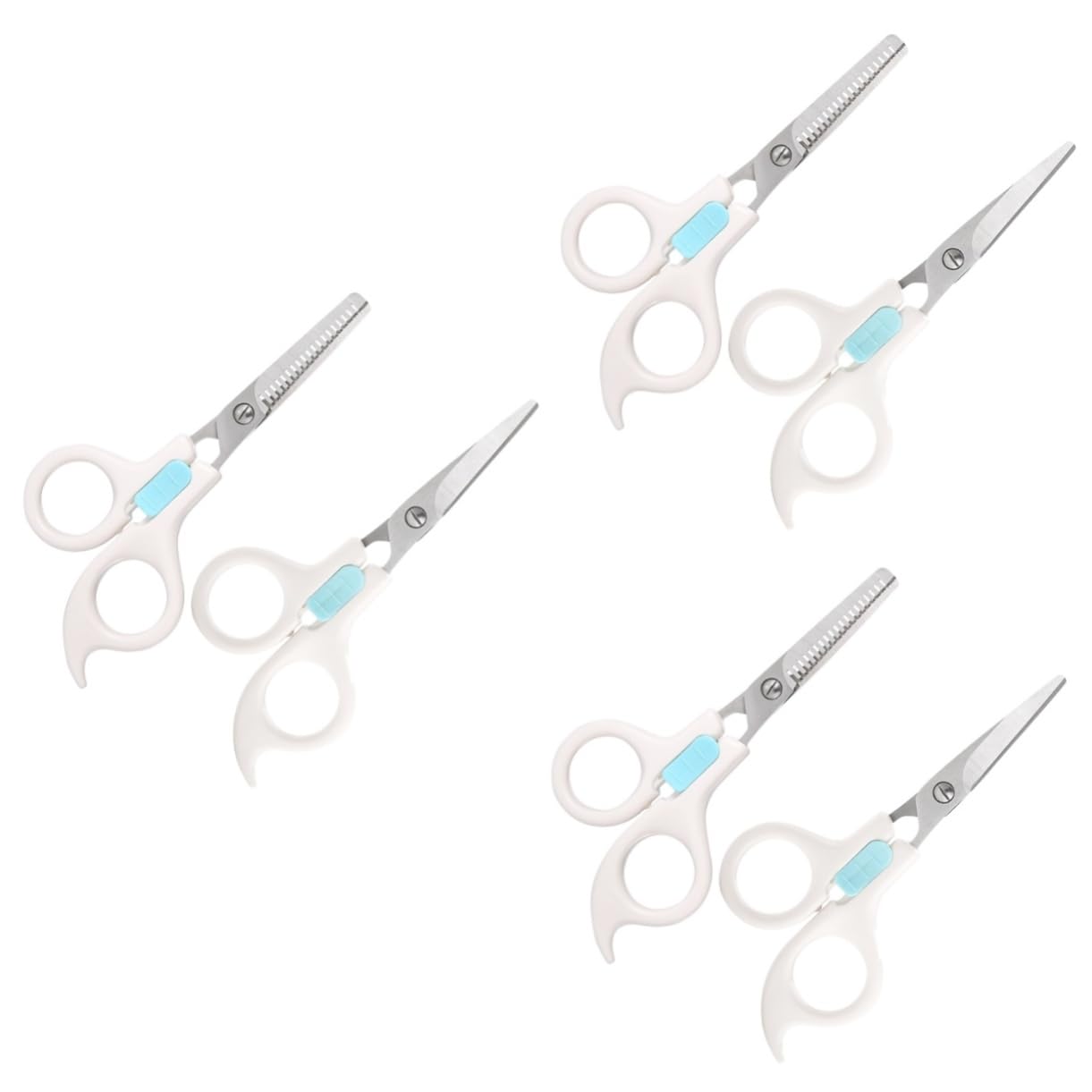 MAGICLULU 3 Set Di Forbici Per Tagliare I Per Bambini Strumenti Per Lo Styling Dei Forbici Da Parrucchiere Set Sicuro E Robusto Bianco 2 Pezzi * 3