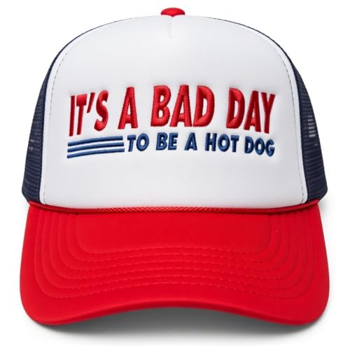 Catnip Clipart | It’s a Bad Day to Be a Hot Dog | Foam Trucker Hat | Funny, and Cute, Adjustable and Embroidered, Men Women