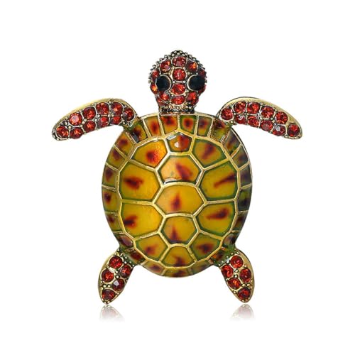Danshinbow Broche en forme de tortue de mer en cristal pour robe de fête avec strass - Accessoires élégants pour femmes et filles, Métal