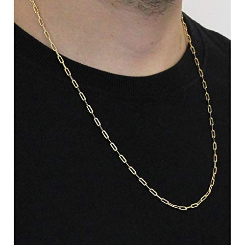 Corrente modelo francesa Longa Folheado a Ouro 18k