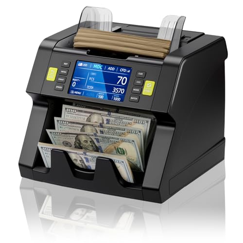 MUNBYN IMC21 Money Counter Machine Mixed Denomination, CIS/UV/IR/MG/MT Counterfeit Detection, Touch...