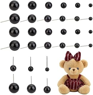 PandaHall Elite about 206pcs 4/6/8/10/12/14mm Crafts Eyes Plastic Safety Eyes Stuffed Eyes Kit for Wool Needle Felting Bears Crafting Decoys Sewing Clay Figures Making
