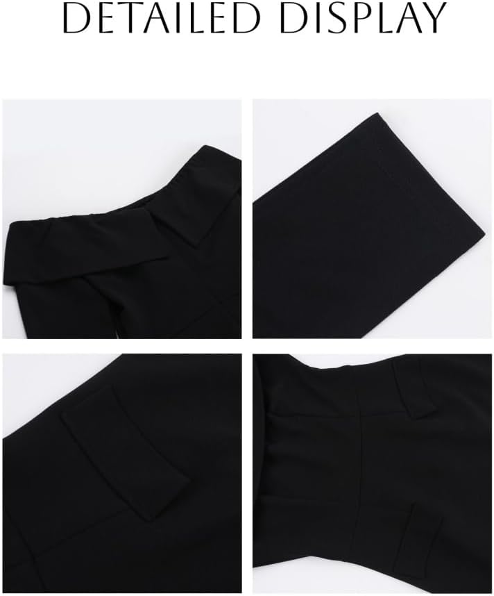 Women Shoulder Blazer Top, Womens Blazers for Work Casual Fashion Off Shoulder Tops,Open-Front Blazer Jacket