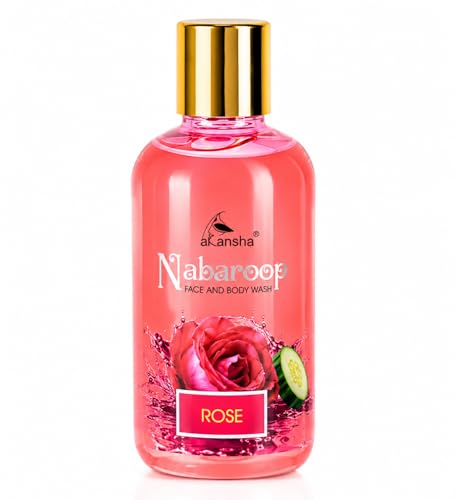 Image of AKANSHA Nabaroop Men's & Women's Ayurvedic Natural Face and Body Wash- 200ml (Rose and Cucumber)