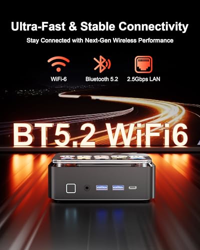 Image of Mini PC with Intel Core 14450HX (10C /16T, up to 4.8GHz), Desktop Computer Barebone Without RAM /SSD /OS, Triple 4K Display, HDMI, DP, USB-C, Ethernet, Mini Gaming Computer for Business Office Home