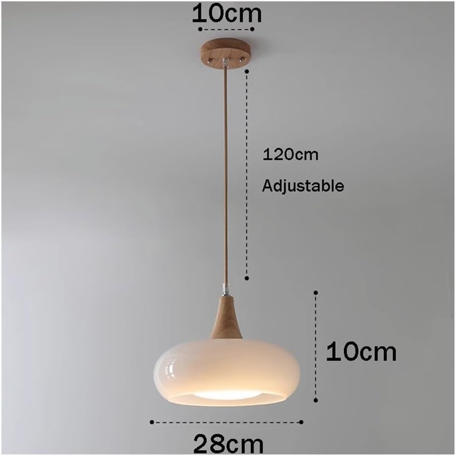 WINDALY Mid Century Modern 30Cm Light Fixtures with Orange and White Milk Glass Drum, Ceilihangingp, for Diniroom, Bedroom, Kitchen Island/White/a