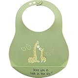 Precious Moments 201445 Love You As High As The Sky Silicone Bib Baby Mealtime, One Size, Multicolored