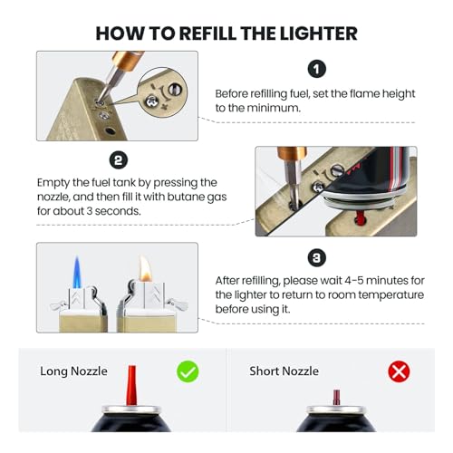 Encendedor metálico recargable con llama ajustable miniatura 5