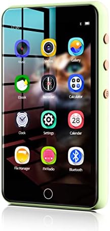 64G Mp3 Player with Bluetooth, Mp4/Story Player for, Kids Audio & Music Player, Supports FM Radio of High Volume Built-in Speaker, 4-Inch Touch Screen, E-Book, Micro SD Card Slot Ups to 512GB, Green