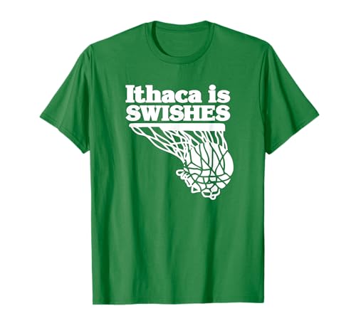 Ithaca NY Swishes Basketball Green Fan T-Shirt