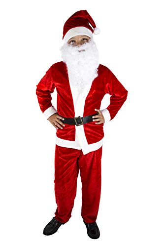 Costumizate! disfraz de papa noel para niño talla 7-9 especial de navidad