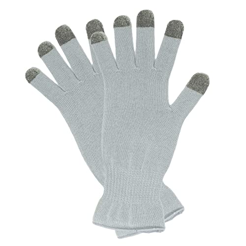 mitas 日本製 ナイト手袋 ライトグレー ロングタイプ おやすみ手袋 おやすみ ハンドケア 保湿 手荒れ あかぎれ ひび割れ 乾燥 潤い しっとり シルク ハンドクリーム 保湿ケア てぶくろ タッチパネル スマホ操作