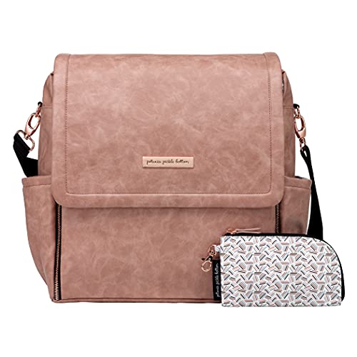 Petunia Pickle Bottom Boxy Backpack | Diaper Bag | Diaper Bag Backpack for Parents | Top-Selling Stylish Baby Bag | Sophisticated and Spacious Backpack for On The Go Moms | Dusty Rose Leatherette