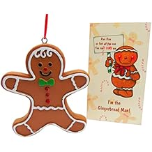 Gingerbread Man Ornament Legend Set Catch The Ginger Bread Man in The Christmas Tree Decoration with Story Card Keepsake