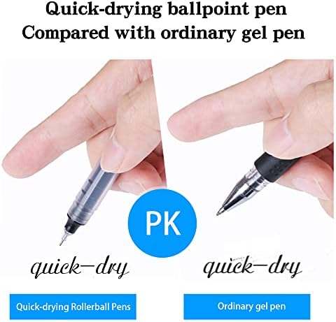15 Pcs Black Rollerball Pens,0.5mm Fine Ballpoint Pens,Quick-Drying Liquid Ink Roller Ball Pen,Extra Fine Point Pens,Ball Point Liquid Ink Pens,for Daily Work School Writing Stationery Office Supplies