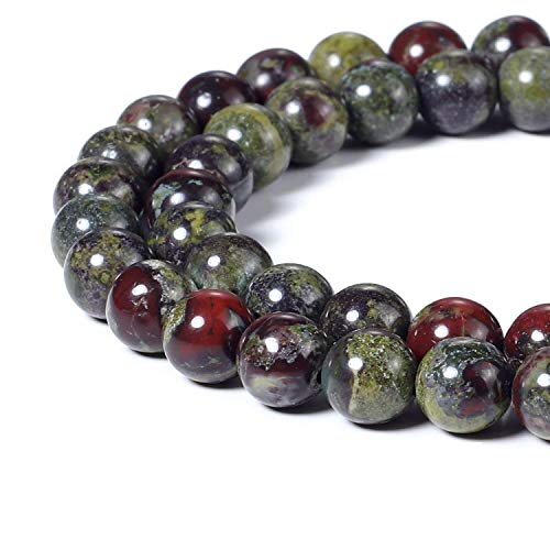 ILVBD Natural Round Dragon Blood Gemstone Beads 4 6 8 10 12MM for DIY Jewelry Bracelet Making Bulk (Dragon Blood, 8MM)