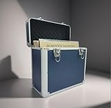 MAGNA RETAIL Vinyl LP Storage Box | 12" Record Case | Heavy Duty Lockable Aluminium Box | Vinyl Record Storage | Large Capacity Holds Upto 50 | DJ Metal Case (Blue) - Image 5