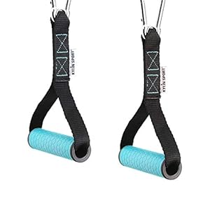 KYLIN SPORT Upgraded Cable Machine Attachments Resistance Bands Handles Grips Fitness Strap Stirrup Handle Cable Attachment Silicon Grip with Metal Carabiner Colorful Version KYLIN SPORT Upgraded Cable Machine Attachments Resistance Bands Handles Grips Fitness Strap Stirrup Handle Cable Attachment Silicon Grip with Metal Carabiner Colorful Version