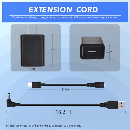 Charger Cable Power Adapter Compatible with Ring Stick Up Cam Battery 3rd Gen/2nd Gen/Plug-in, Weatherproof Power Cord Continuously Charge Your Camera Indoor & Outdoor, 13.2FT