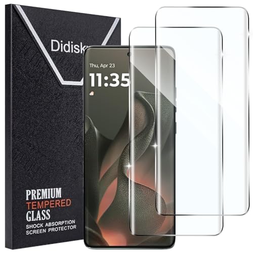 Didisky 2 Pack Screen Protector for Motorola Moto Edge 2025 Edge 60 Fusion 60 Pro Tempered Glass Bubble Free Easy to Install Anti Scratch HD Clear 9H Hardness 3D Curved Full Coverage