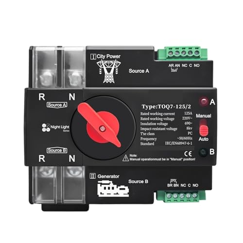 ATS 220V double alimentation évite les coupures avec ce sélecteur rail DIN 125A