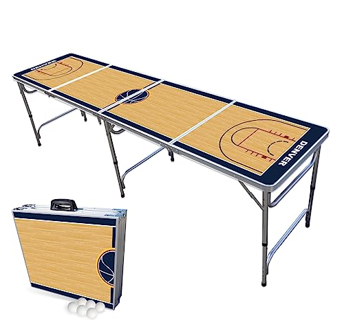 8-Foot Professional Beer Pong Table - Denver Basketball Court