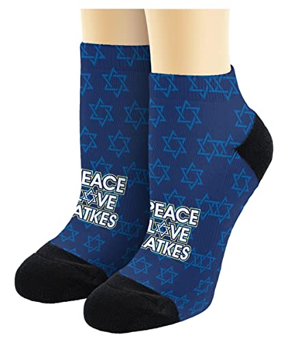 Hanukkah Party Supplies Hanukkah Peace Love Latkes 1-Pair Novelty Ankle Socks