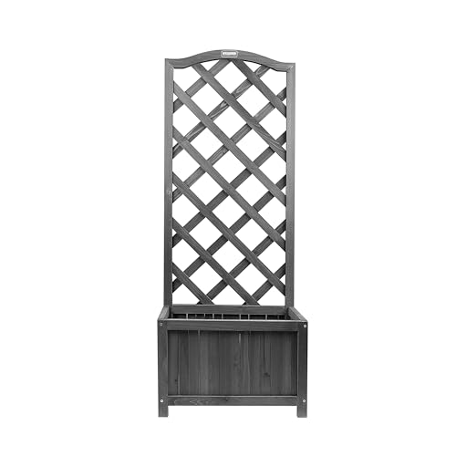 My Garden Wooden Planter with Trellis 45x30x120cm Garden Planter Box with Wooden Trellis for Climbing Plants Outdoor Planters for Gardens, Patio & Decking Ideal for Plants and Shrubs