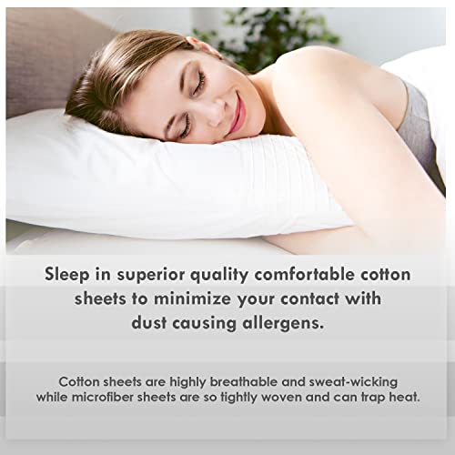 PIZUNA 100% Cotton Double Duvet Cover Set White, 400 Thread Count Long Staple Cotton Duvet Cover 200x200cm, Sateen Weave Quilt Cover with Button Closure (Double Duvet Cover Cotton) - Image 7