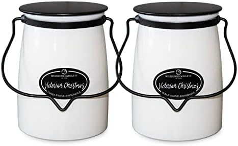 Milkhouse Candle Company Victorian Christmas 2-Pack Butter Jar Candles | 22oz Glass Jar Scented Candles for The Home | Farmhouse Home Decor | Soy Candles USA