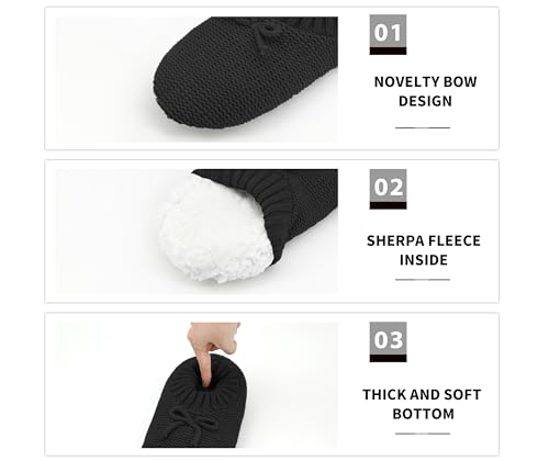 Image of DICUIRD Slipper Socks For Women With Grippers, Fuzzy With Non Slip Bottoms, Cozy Warm Knit Slippers