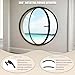 Porthole Window with Transparent Tempered Glass, Aluminum Frame 360° Rotating Round Windows with Handle, Home Indoor Ventilation Windows Decorate Replacement for Boats Bedroom (Black/60 cm/23.6 in)