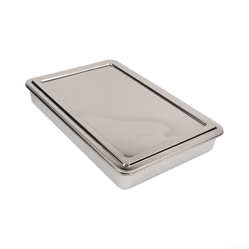 Tiramisu Edelstahl Rechteckig mit Deckel – Antihaftbeschichtet Backrahmen Verstellbar für Schichtkuchen Lasagne 33x29cm(44)