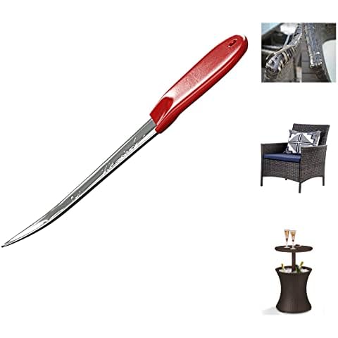 SANMENMO Wicker Repair Tool, Stainless Steel Prying Tool with Silicone Handle Cover, Dragon Pattern No Metal Burrs Wicker Rattan Pick for Patio Rattan/Wicker Furniture Basket Fix/Webbing-30° Cover