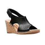 Clarks Women's Lafley Rosen Platform, Black Leather, 7.5 Medium US