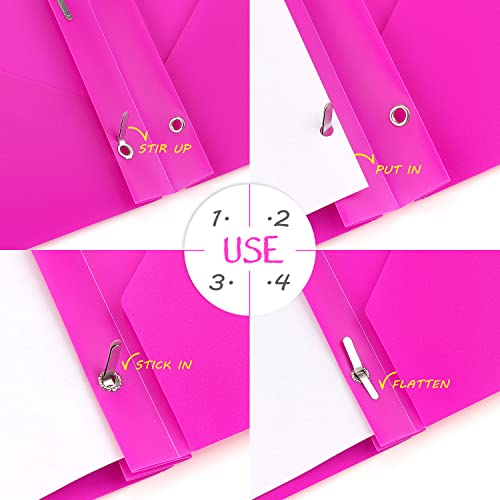 8 Pack Plastic File Folder With Pockets And Prongs, Heavy Duty 3 Hole Two Pocket Folder With Pockets 3 Prong Folders, Colored Plastic Folder For School Office Home #TOP4