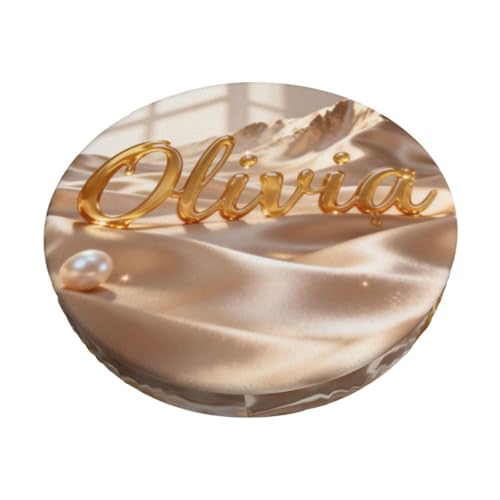 TokenArk Olivia Personalized Gold Name Bar Stool Cover