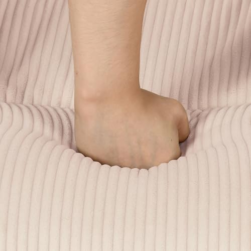 MEUBLE Cosy Bürostuhl Ergonomisch Schreibtischstuhl mit höhenverstellbar Armlehnen 360° Drehbar Schminkstuhl Sessel für Büro Wohnzimmer Schlafzimmer Vanity, Cordstoff, Beige